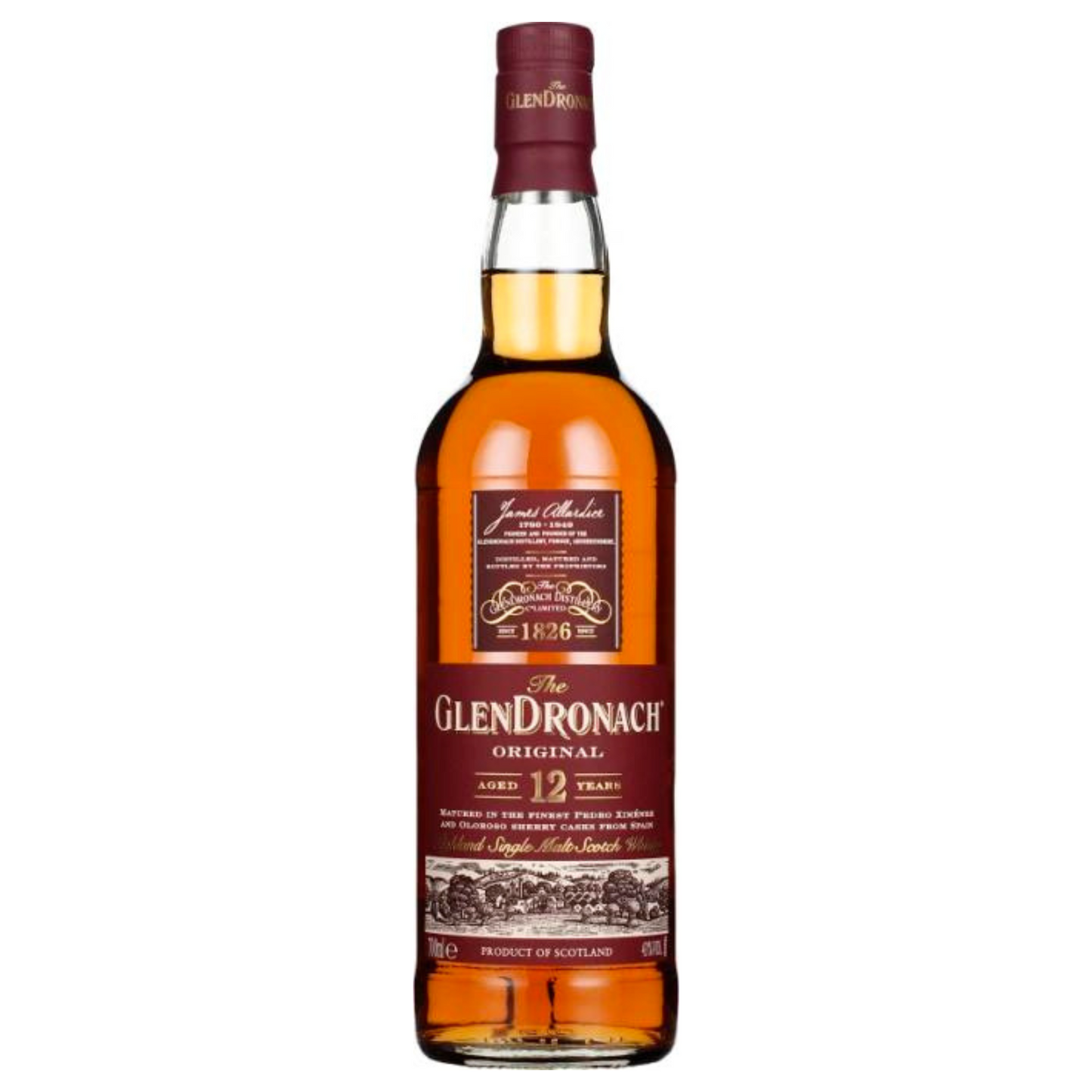 Glendronach 12 Years Highland Single Malt Scotch Whisky 43% vol 0,7L