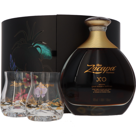 Ron Zacapa Centenario XO Solera Gran Reserva Especial Rum mit Geschenkbox und 2 Gläsern 40% vol