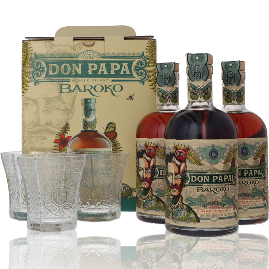 Don Papa Baroko limitiertes Set mit 3 Gläsern