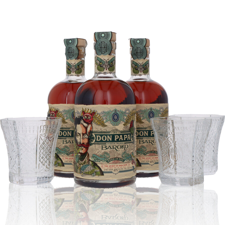 Don Papa Baroko limitiertes Set mit 3 Gläsern